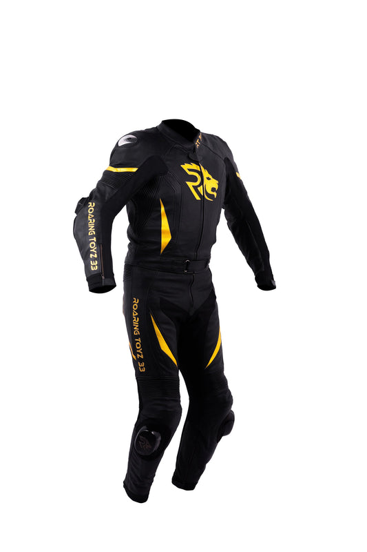Roaring Toyz 33 Black Gold Racing Two Piece Suit High protection