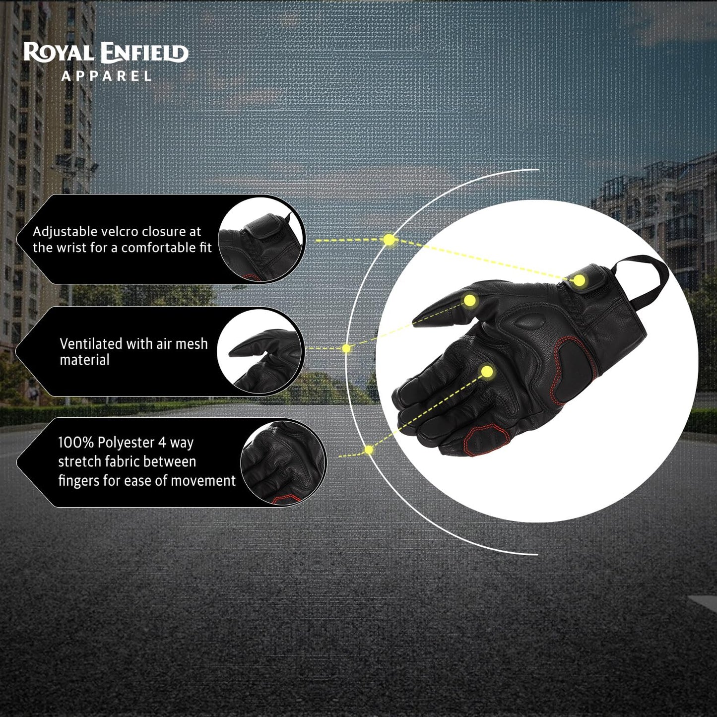 Royal Enfield ARIZONA LEATHER RIDING GLOVES