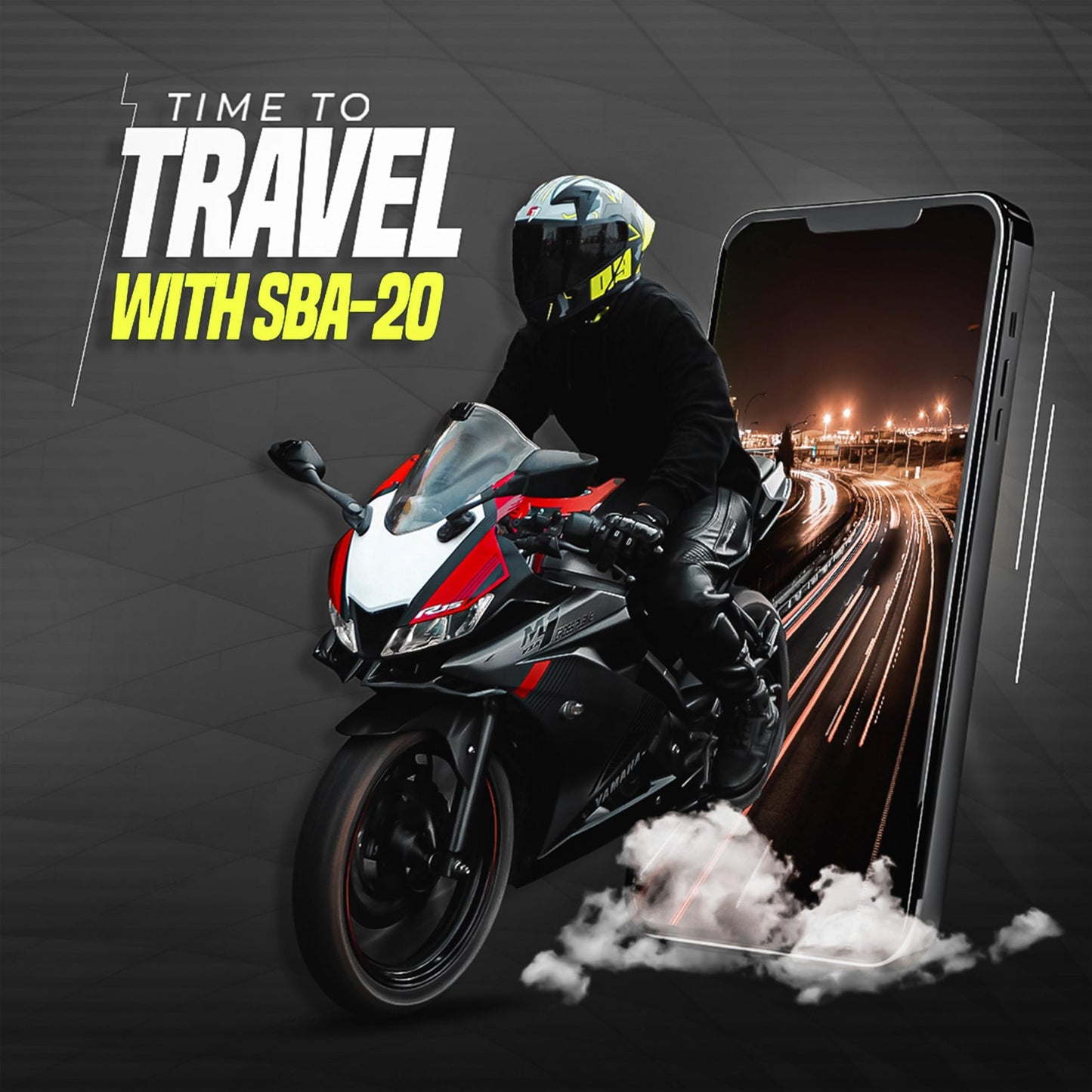 Steelbird SBA-20 09 ISI Certified Flip-Up Graphic Helmet for Men and W