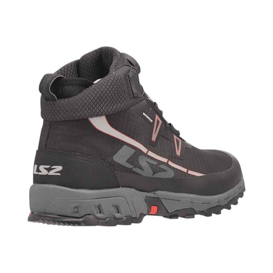 LS2 TREKKER WATERPROOF BOOTS BLACK RED | BIKEYWEAR