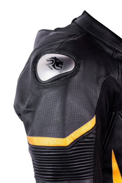 Roaring Toyz 33 Black Gold Racing Two Piece Suit High protection