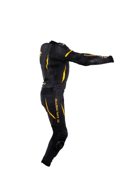 Roaring Toyz 33 Black Gold Racing Two Piece Suit High protection
