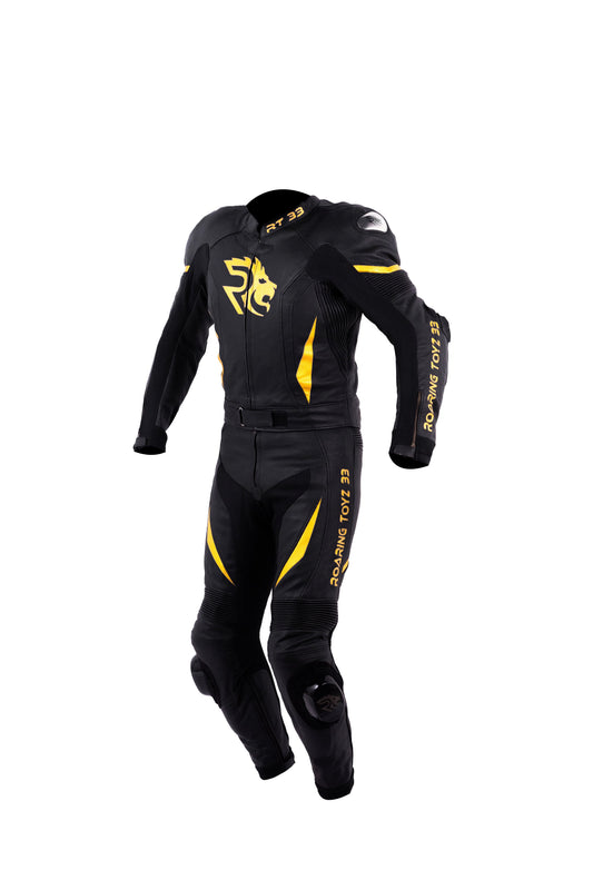 Roaring Toyz 33 Black Gold Racing Two Piece Suit High protection