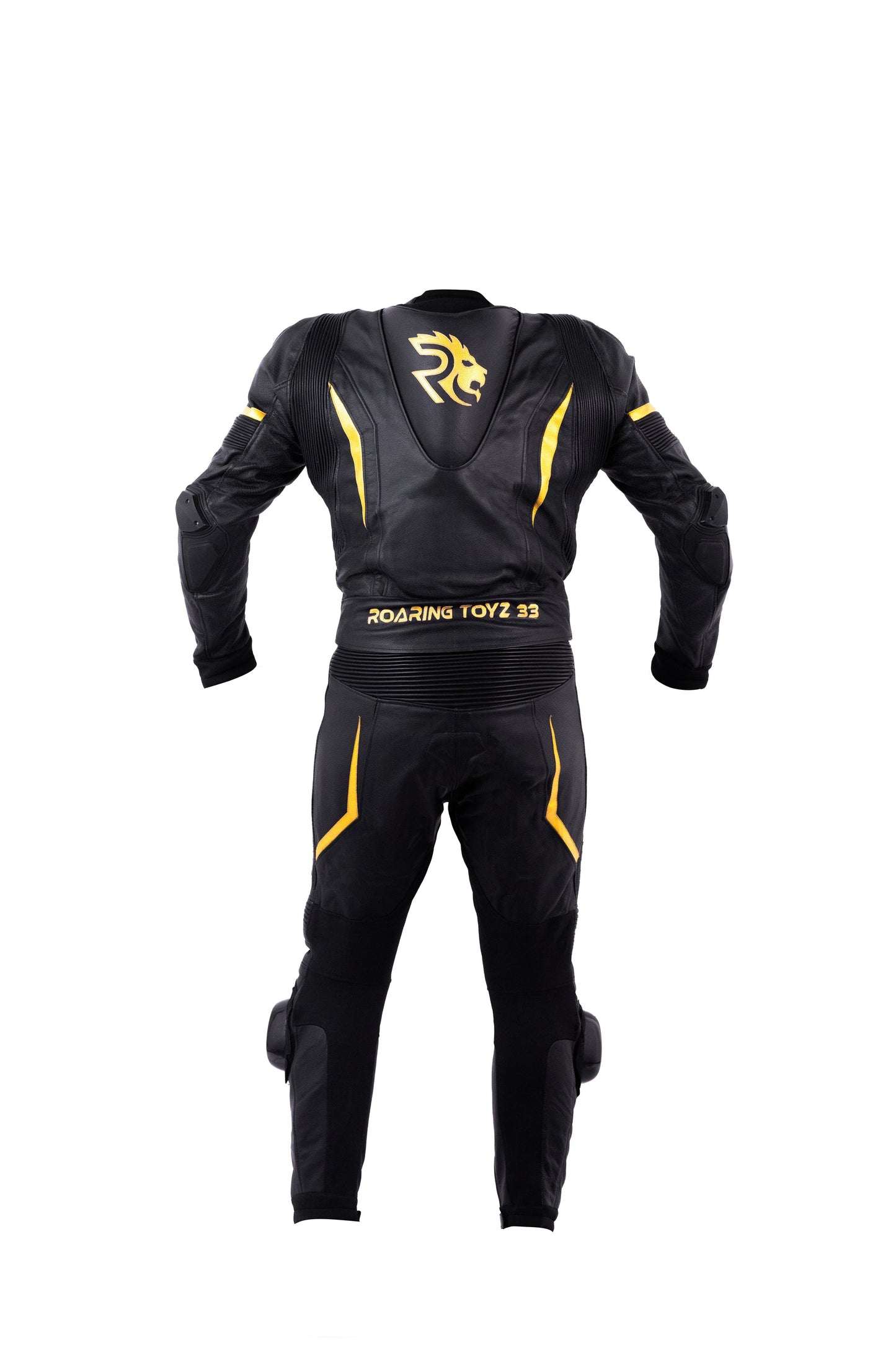 Roaring Toyz 33 Black Gold Racing Two Piece Suit High protection
