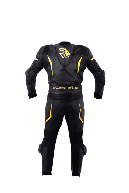 Roaring Toyz 33 Black Gold Racing Two Piece Suit High protection