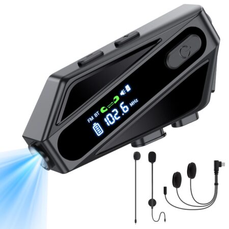 EDYELL C6 Motorcycle Bluetooth Intercom Headset|FM Radio Smart LED Display Helmet Bluetooth|600M Intercom Distance|Playable on TF Card|IPX6 Waterproof – Edyell Official
