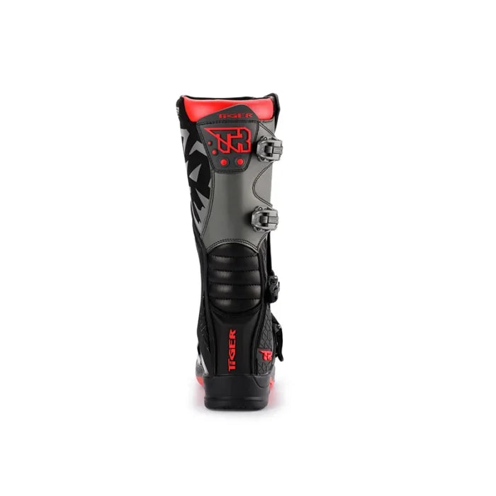 TR MTR T2 MOTOCROSS OFFROAD BOOTS  GREY RED – TR TIGER INDIA