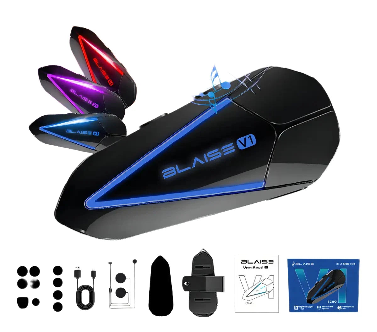 BLAISE V1 BLUETHOOTH FOR HELMET WATERPROOF IP67 PREMIUM BASS AND LOOKS