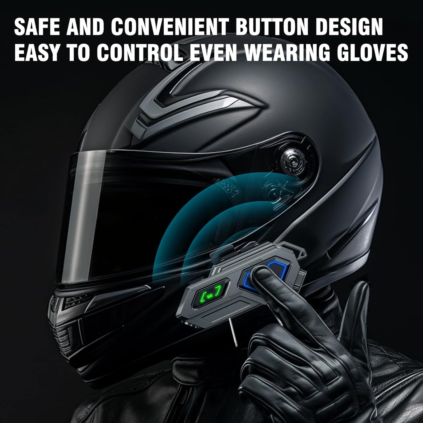 EDYELL C8 Pro Motorcycle Bluetooth 600mtr Range Intercom, 2 Rider can Connect ,LED Emergency Lights,HiFi Stereo Calls, IPX6 Waterproof – Edyell Official