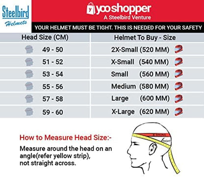 Steelbird SBA-20 06 ISI Certified Flip-Up Graphic Helmet for Men with