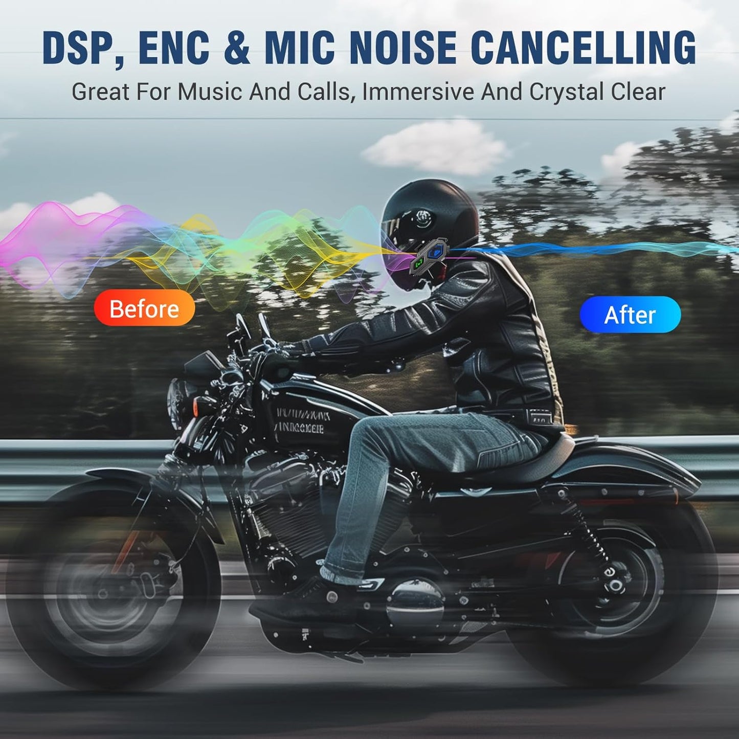 EDYELL C8 Pro Motorcycle Bluetooth 600mtr Range Intercom, 2 Rider can Connect ,LED Emergency Lights,HiFi Stereo Calls, IPX6 Waterproof – Edyell Official