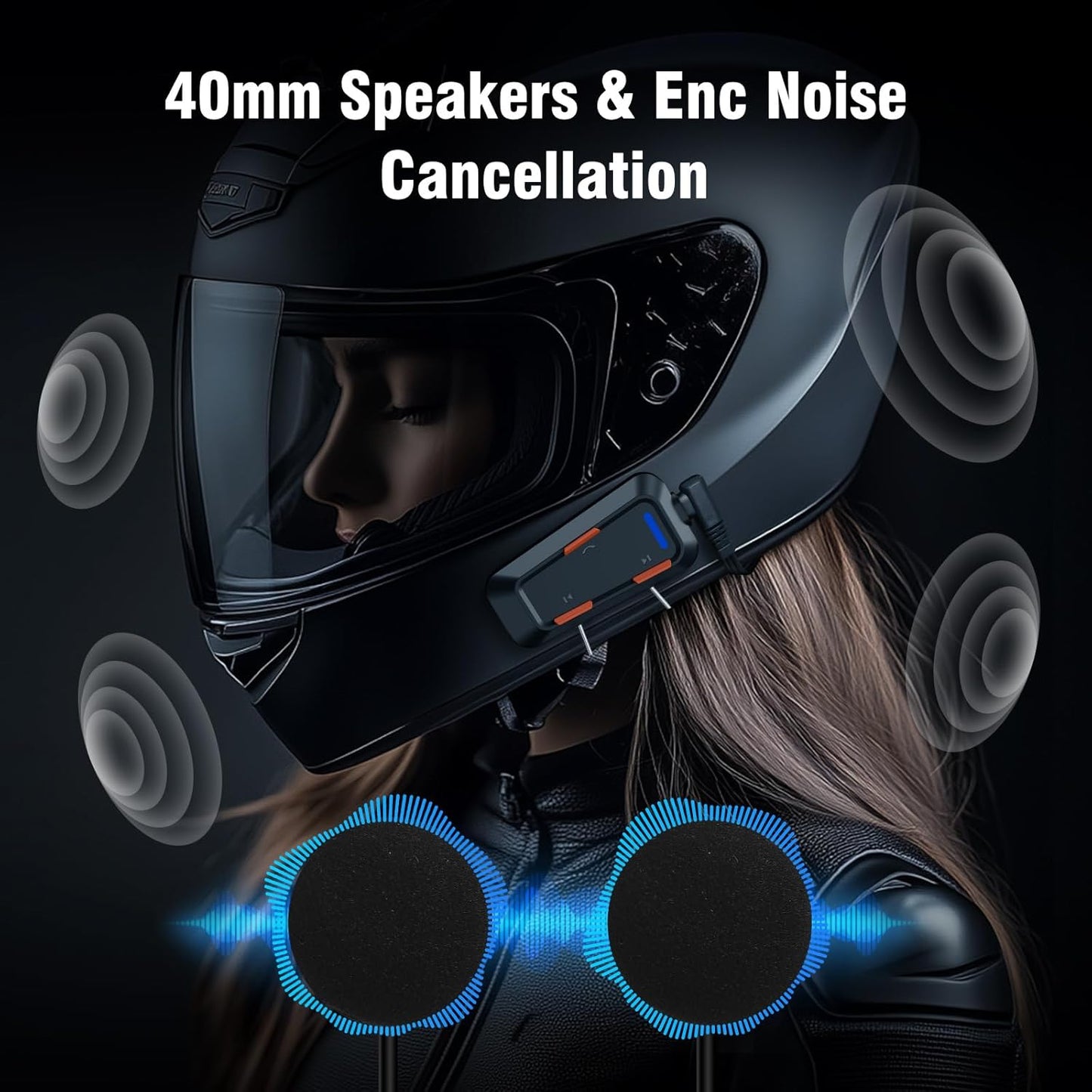EDYELL C1 Helmet Bluetooth Headsets,IPX5 Waterproof Motorcycle Helmet Headset,V5.3 Bluetooth for Helmet Connects 2 Phones at The Same Time Using Music & GPS,Compatible with All Helmets – Edyell Official
