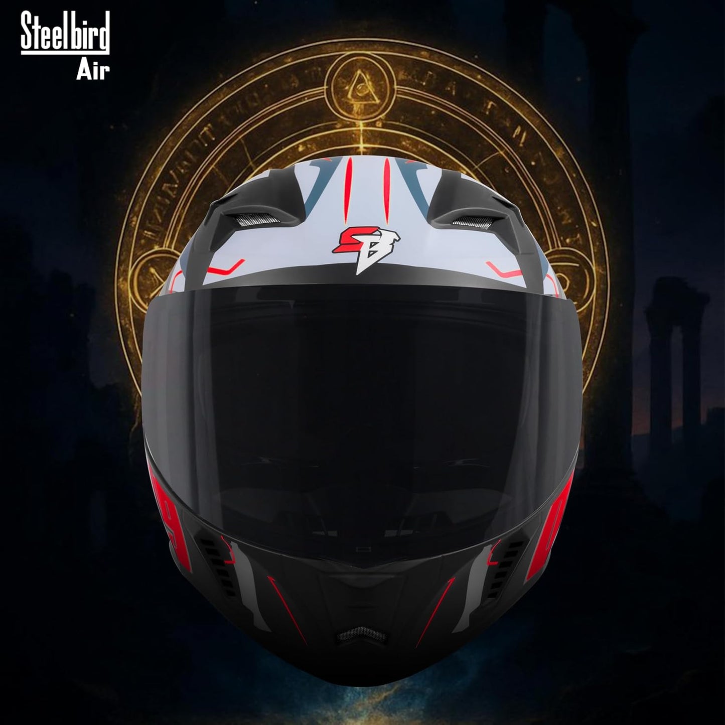 Steelbird SBA-20 08 ISI Certified Flip-Up Graphic Helmet for Men with