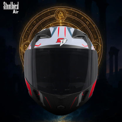 Steelbird SBA-20 08 ISI Certified Flip-Up Graphic Helmet for Men with