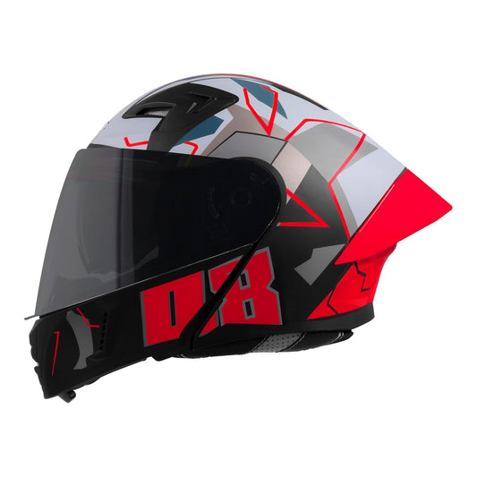 Steelbird SBA-20 08 ISI Certified Flip-Up Graphic Helmet for Men with