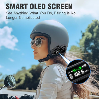 EDYELL C6 Motorcycle Bluetooth Intercom Headset|FM Radio Smart LED Display Helmet Bluetooth|600M Intercom Distance|Playable on TF Card|IPX6 Waterproof – Edyell Official