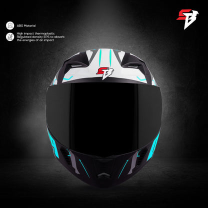 Steelbird SBA-20 09 ISI Certified Flip-Up Graphic Helmet for Men and W