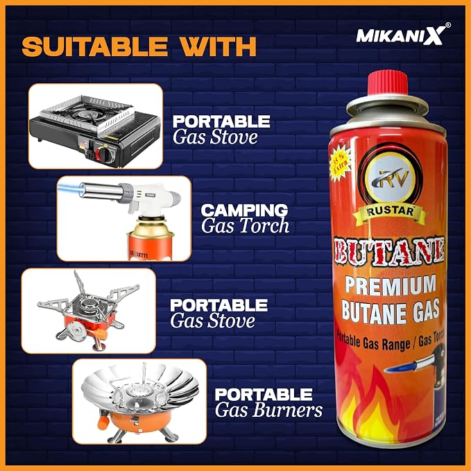 BRANDED 2 PC Butane Gas Canister/CYLINDER  (250g)+EXTRA  for Camping Stove Burner Suitable to Refill Flame lighters [ PACK OF 2 ]