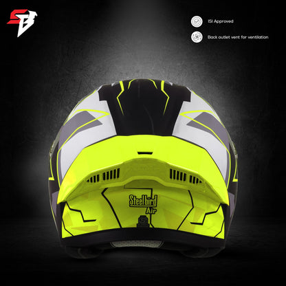 Steelbird SBA-20 09 ISI Certified Flip-Up Graphic Helmet for Men and W