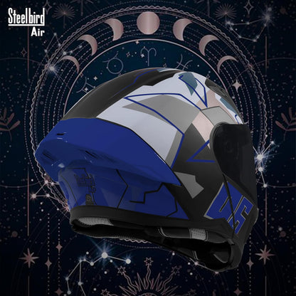 Steelbird SBA-20 06 ISI Certified Flip-Up Graphic Helmet for Men with