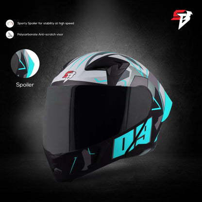 Steelbird SBA-20 09 ISI Certified Flip-Up Graphic Helmet for Men and W