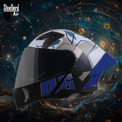 Steelbird SBA-20 06 ISI Certified Flip-Up Graphic Helmet for Men with