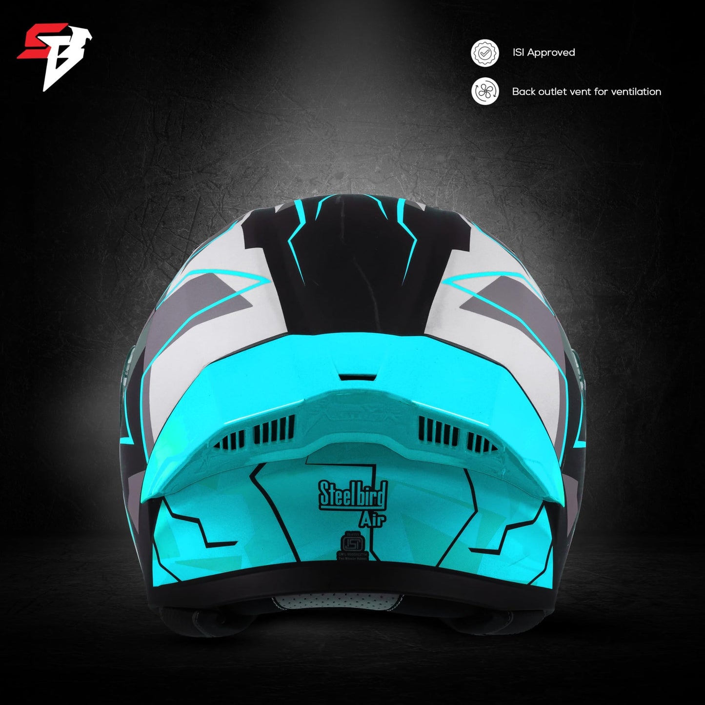 Steelbird SBA-20 09 ISI Certified Flip-Up Graphic Helmet for Men and W