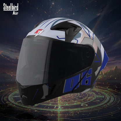 Steelbird SBA-20 06 ISI Certified Flip-Up Graphic Helmet for Men with