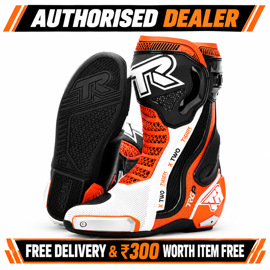 TIGER TR X2 PRO SPORTS RIDING BOOTS ORANGE WHITE | TIGER X TWO