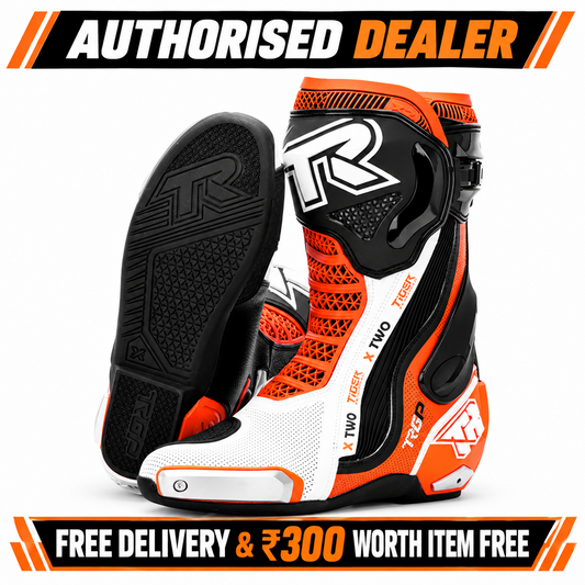 TIGER TR X2 PRO SPORTS RIDING BOOTS ORANGE WHITE | TIGER X TWO