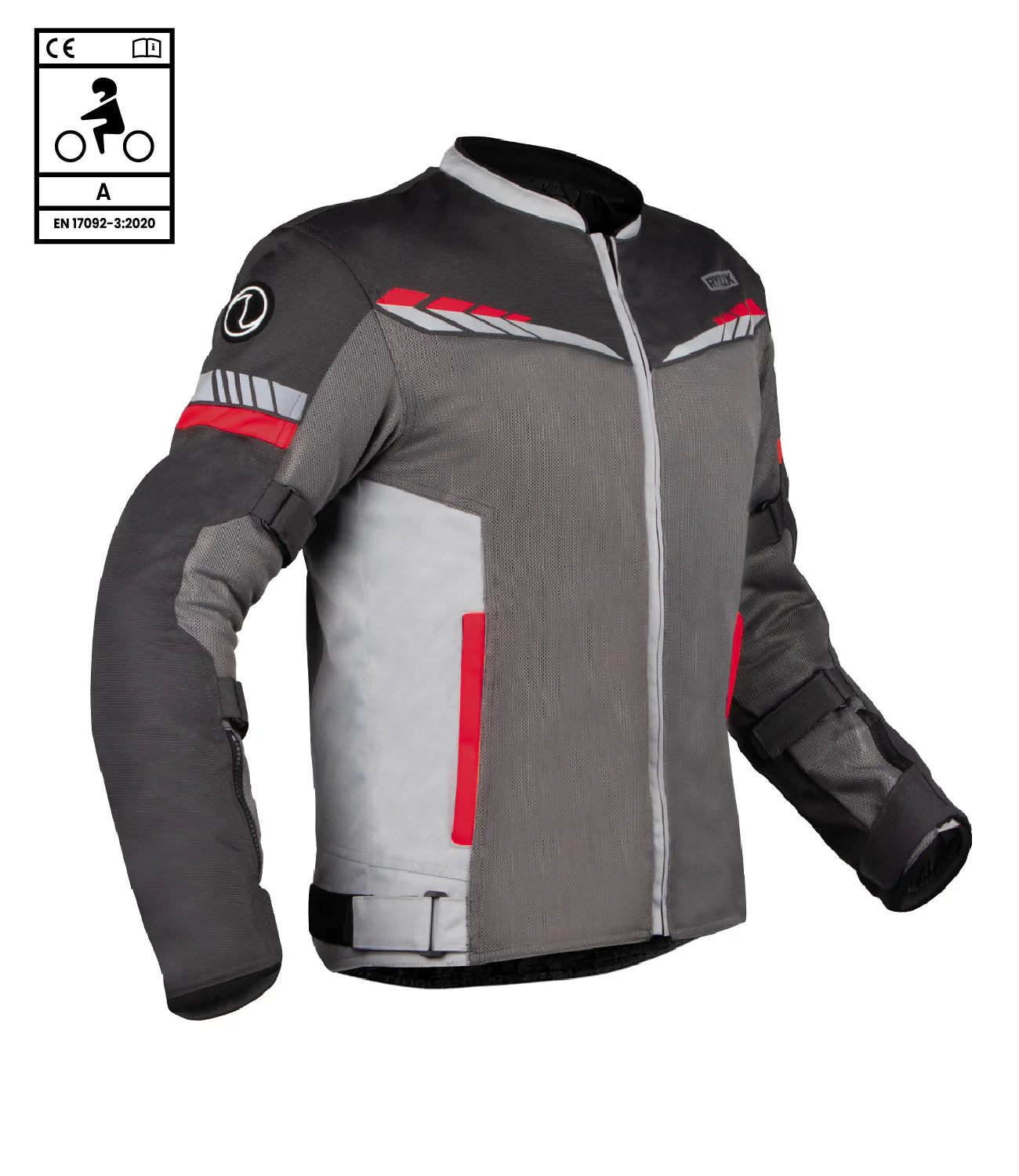 AIR GT 4 JACKET- CE CERTIFIED RED GREY | BIKEYWEAR