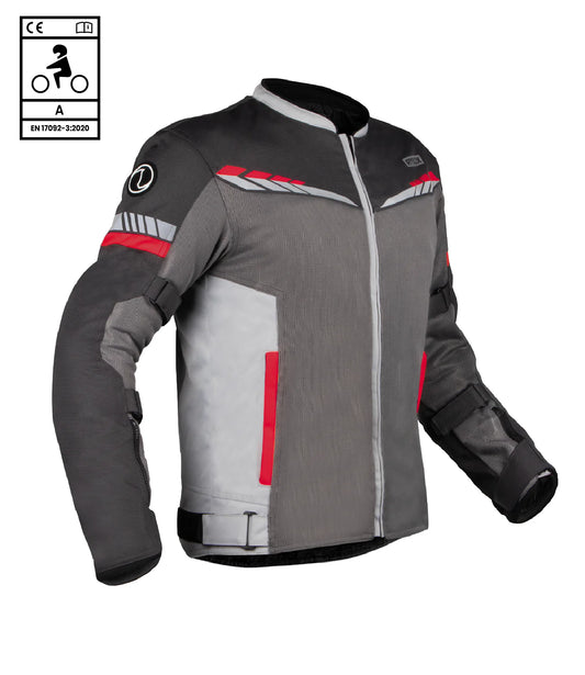 AIR GT 4 JACKET- CE CERTIFIED RED GREY | BIKEYWEAR