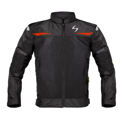 Scala Blaze Riding Jacket - Black and Red|  BIKEYWEAR