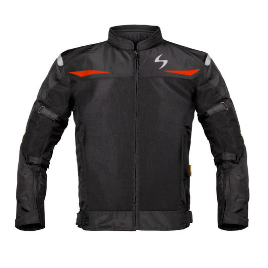Scala Blaze Riding Jacket - Black and Red|  BIKEYWEAR