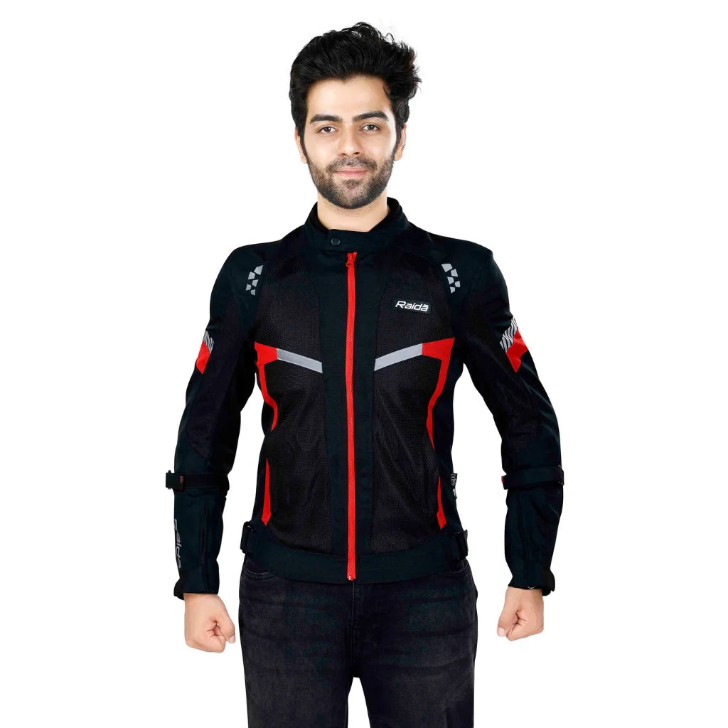 Raida BOLT Motorcycle Jacket | Red - Raidagears | Level 2 Armors