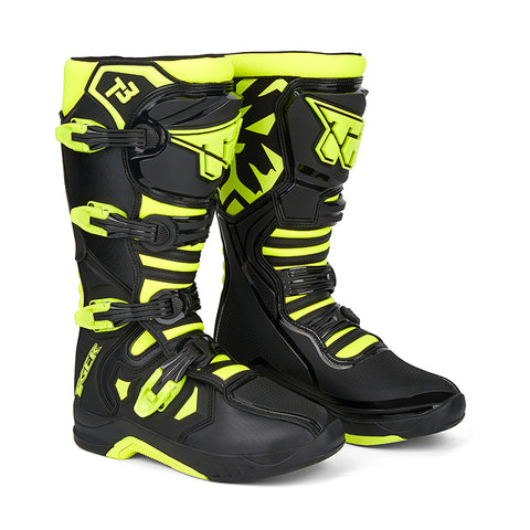 Tiger Racing T3 Offroad MX Riding Boots (Black Neon Green) BIKEYWEAR
