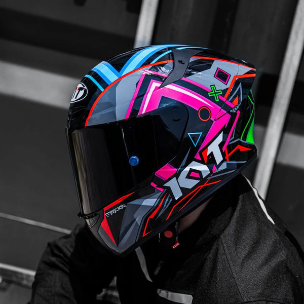 KYT TT-Revo Ratthapark Play Replica Helmet - Gloss Black Pink Green