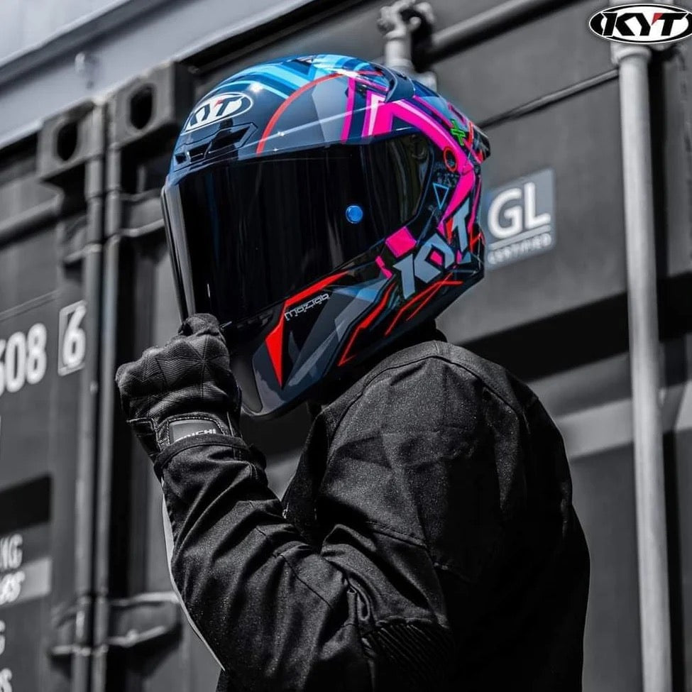 KYT TT-Revo Ratthapark Play Replica Helmet - Gloss Black Pink Green