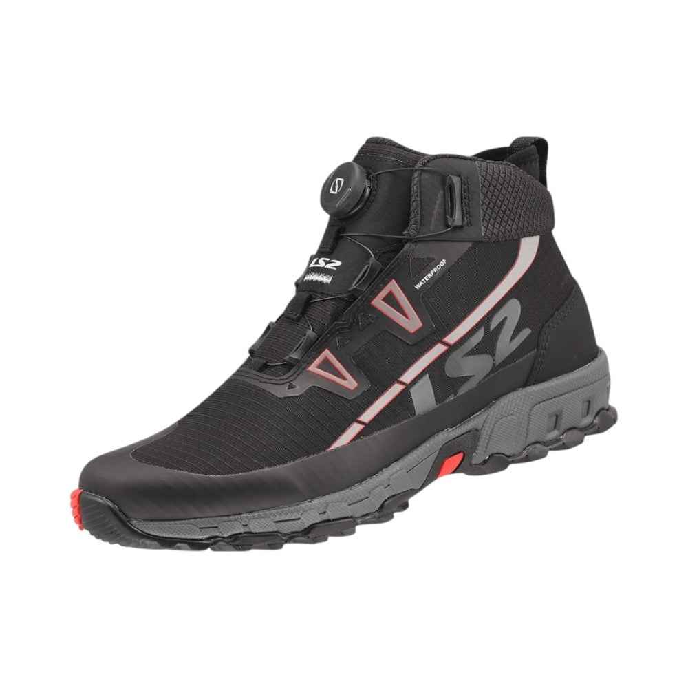LS2 TREKKER WATERPROOF BOOTS BLACK RED | BIKEYWEAR