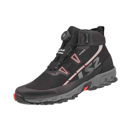 LS2 TREKKER WATERPROOF BOOTS BLACK RED | BIKEYWEAR