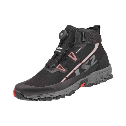 LS2 TREKKER WATERPROOF BOOTS BLACK RED | BIKEYWEAR