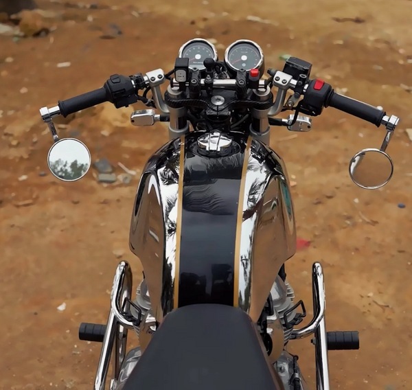 BAR END SIDE MIRRORS – CHROME SET OF -2 (ROYAL ENFIELD) compatible with GT 650 Meteor 350 super meteor 350,650. classic reborn