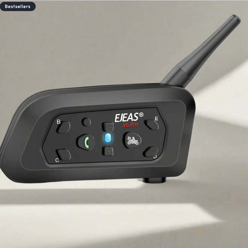 EJEAS V6 PRO INTERCOM - Bluetooth & Helmet intercom for riders communication v6 motorcycle intercom for helmet -1 year warranty 1km range