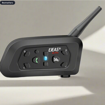 EJEAS V6 PRO INTERCOM - Bluetooth & Helmet intercom for riders communication v6 motorcycle intercom for helmet -1 year warranty 1km range