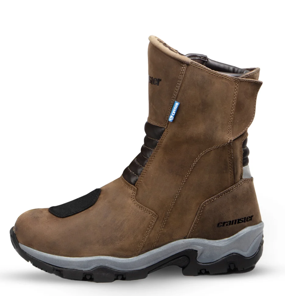 CRAMSTER FLUX MOTORCYCLE TOURING BOOTS BROWN COLOUR | BIKEYWEAR