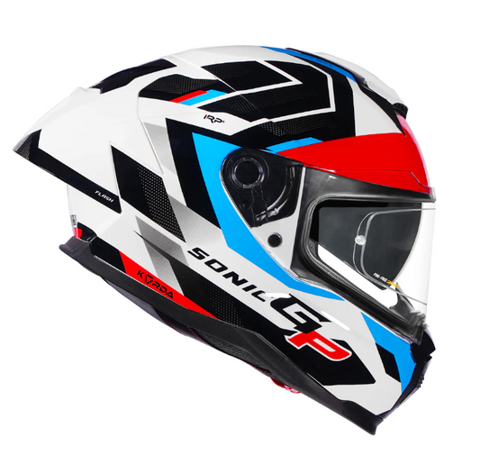 HELMET KORDA SONIC GP FLASH GLOSS WHITE RED BLUE