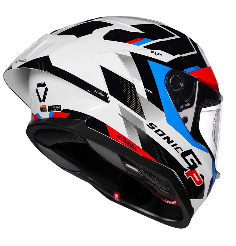 HELMET KORDA SONIC GP FLASH GLOSS WHITE RED BLUE