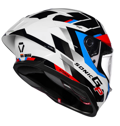 HELMET KORDA SONIC GP FLASH GLOSS WHITE RED BLUE