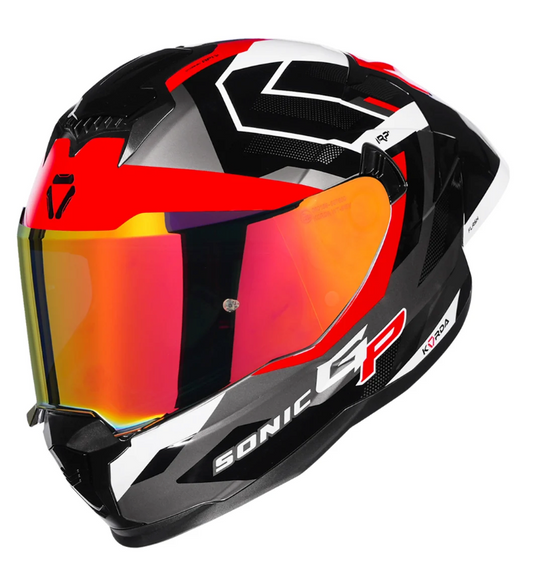 HELMET KORDA SONIC GP FLASH GLOSS WHITE RED