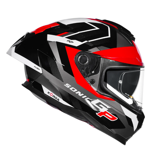 HELMET KORDA SONIC GP FLASH GLOSS WHITE RED